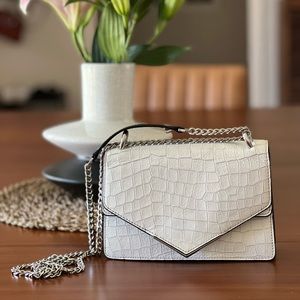 Botkier white snakeskin chain crossbody/shoulder bag